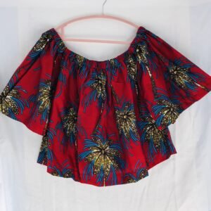 Off-Shoulder Ankara Crop Top.