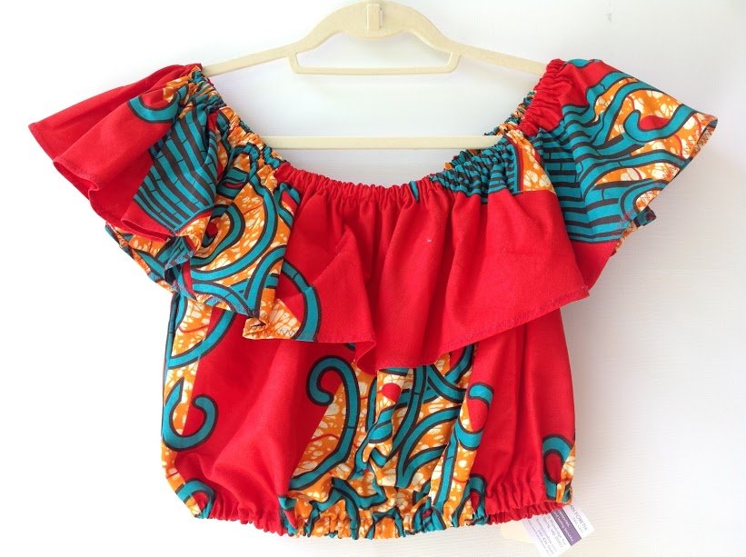 Off-Shoulder Ankara Crop Top. Off-Shoulder Ankara Crop Top.